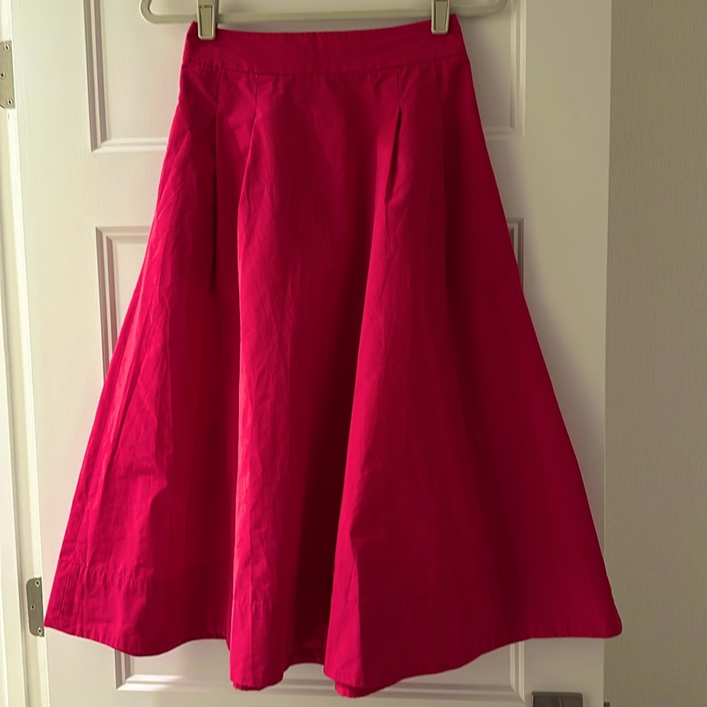 Boden Taffeta Pull-on Midi Skirt | Vibrant Pink | 6P